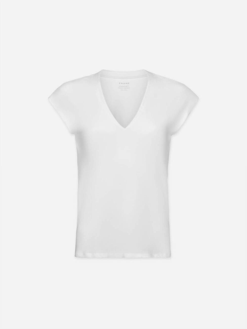 NEW FRAME le mid rise v neck tee in blanc - Picture 4 of 4